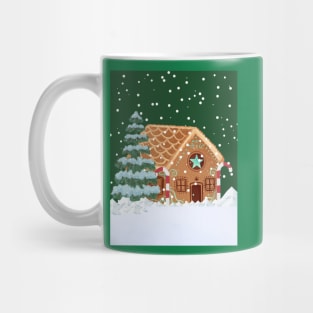 Christmas gingerbread house snowing Mug